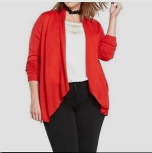 Torrid Drape Front Waterfall Cardigan With Pockets Sz 3X //